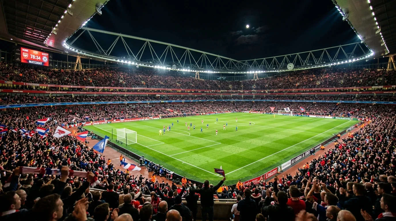 European Football Stadium at Night
